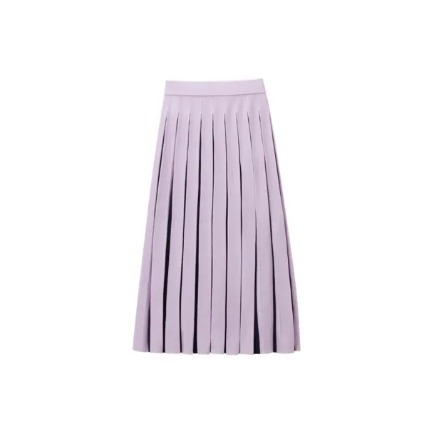 OVV Casual Long Skirt Women's Light Purple Splicing-1