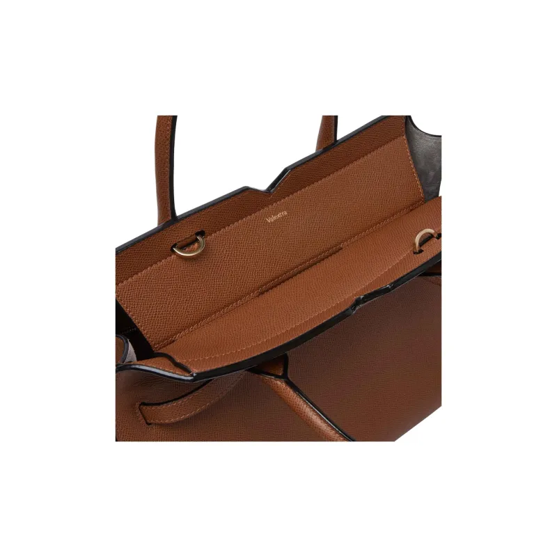 Valextra Millepunte Calfskin Shoulder Bag, Crossbody Bag, Handbag Medium Size Women's Chocolate Brown-4