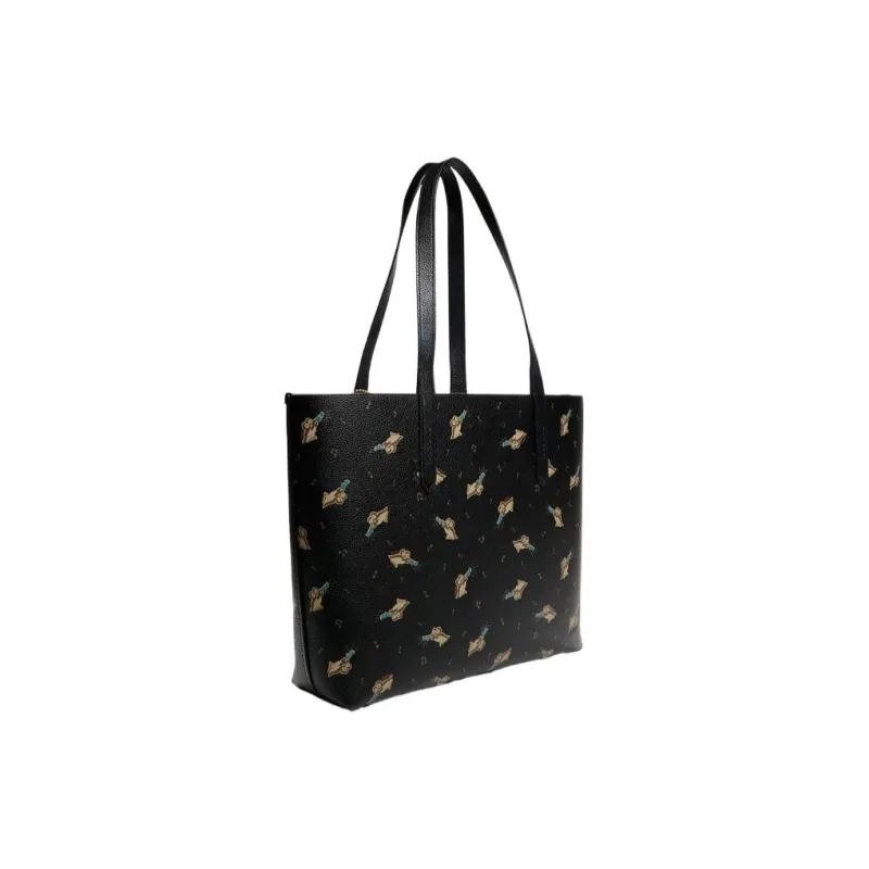 COACH Highline Pebbled Leather Tote Bag Shopping Bag Shoulder Bags Women's Black-2