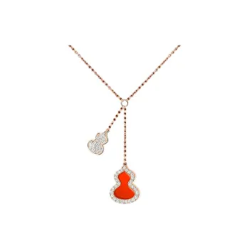 Qeelin 18K Gold Diamonds Necklaces Women's Red/Green