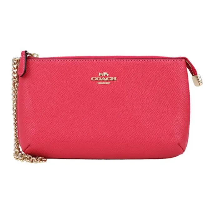 COACH Wristlet Leather Mahjong Bag One Shoulder Wrist Bag Women's Watermelon Red-1