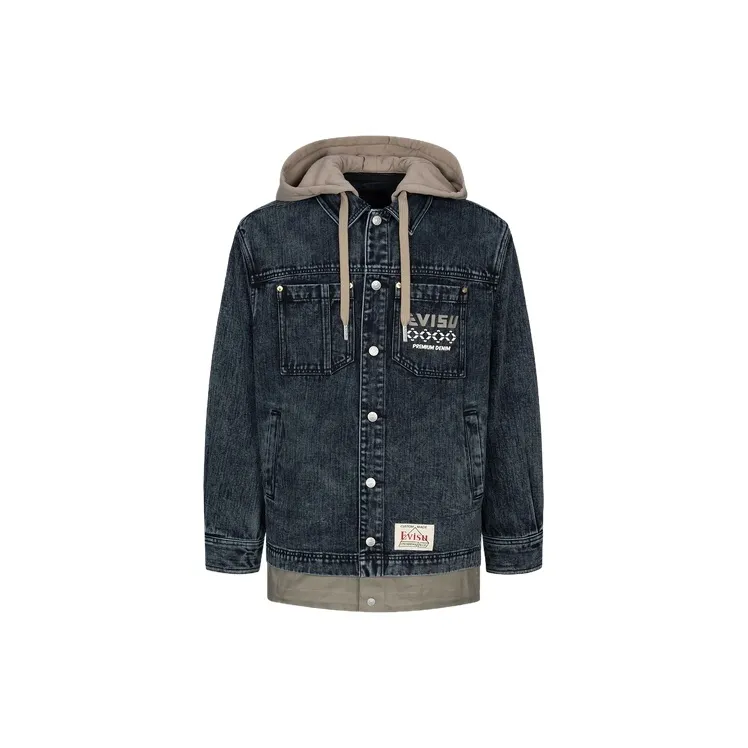 EVISU Denim Jackets Men Black-1