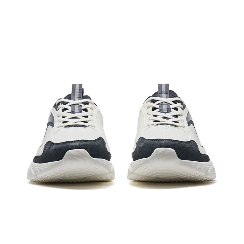 XTEP Cushioning Anti Slip And Wear Resistant Low Top Running Shoes Men's Sail White Coal Black-5