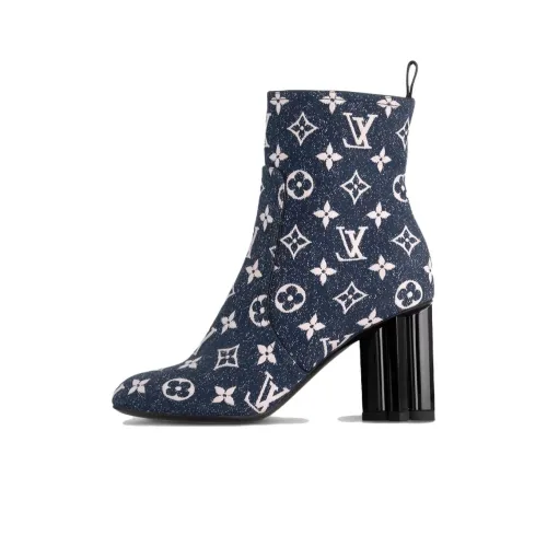 LOUIS VUITTON Silhouette Ankle Boots Women's Blue