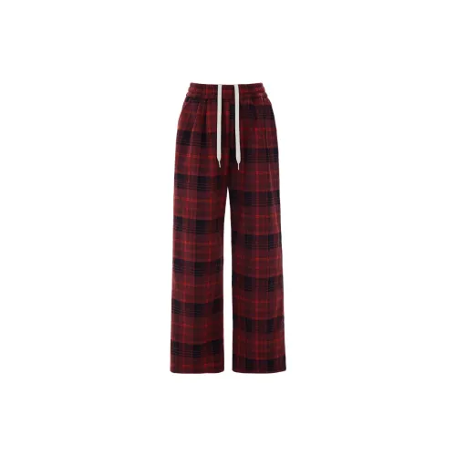 MKBY Casual Pants Women's Red Pants With Fleece Lining