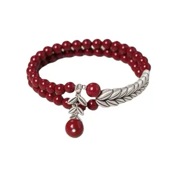 Carp Crystals Reconstructed Cinnabar Jade Bracelets Unisex Reconstructed Cinnabar