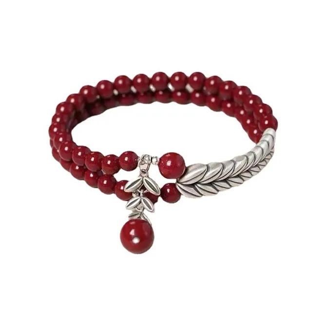 Carp Crystals Reconstructed Cinnabar Jade Bracelets Unisex Reconstructed Cinnabar-0