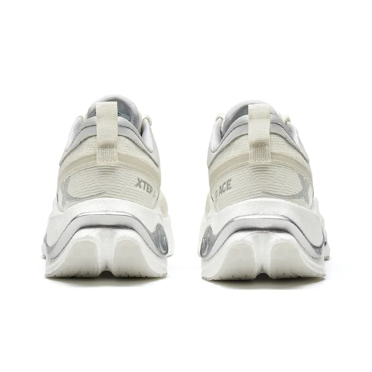 XTEP Shadow Engine Pro Wear Resistant Rebound Cushioning Low Top Running Shoes Men's White Gray-2
