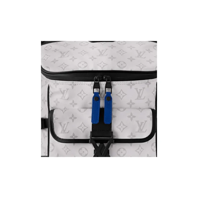 LOUIS VUITTON Canvas With Leather Finish Backpack Men's White & Black-3