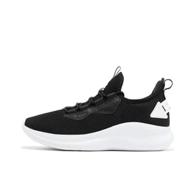 361° Anti Slip Wear Resistant Low Top Running Shoes Women's Black White-0
