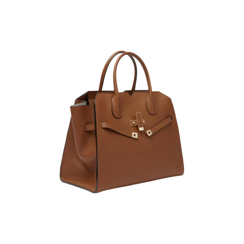 Valextra Millepunte Calfskin Shoulder Bag, Crossbody Bag, Handbag Medium Size Women's Chocolate Brown-1