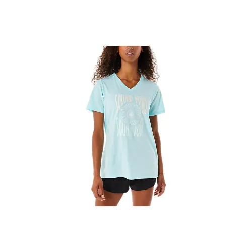 Asics Sunflower Slogan T-Shirts Women's Blue