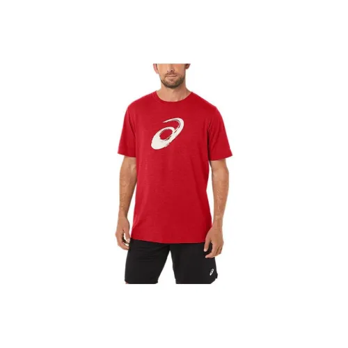 Asics T-Shirts Men Red Heather