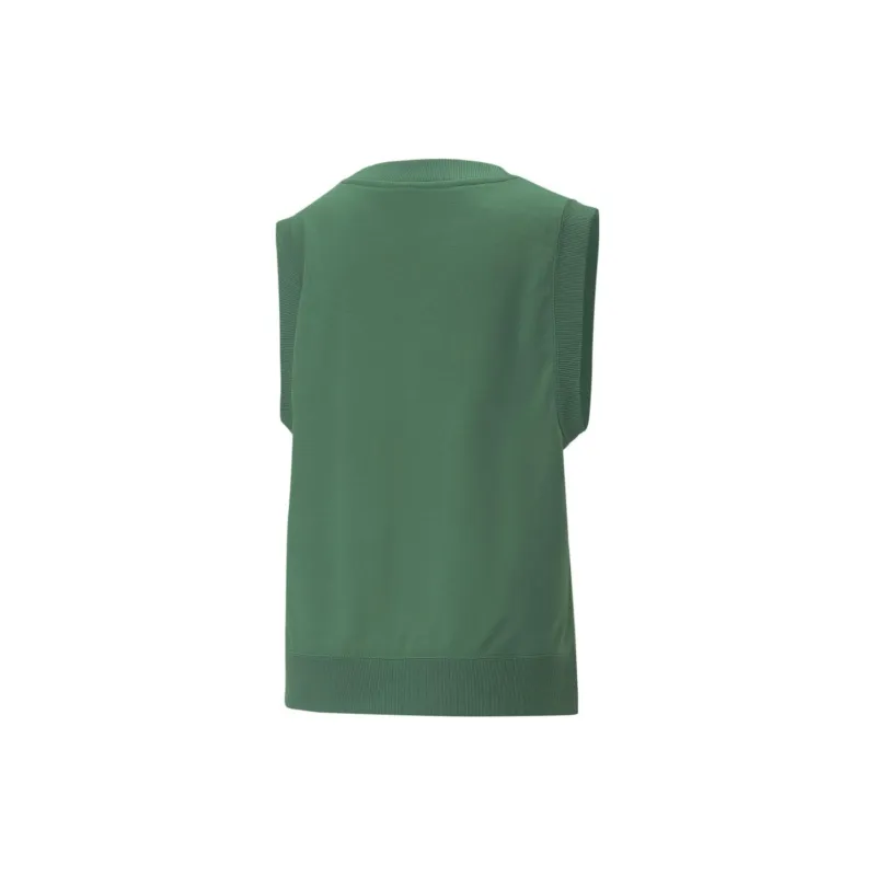 PUMA CLASSICS V Neck Vest Tank Top Women's Green-1