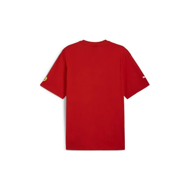 PUMA x Ferrari Mapm Street Collaboration Race Garage Crew Las Vegas Tee T Shirt Men's Red-1