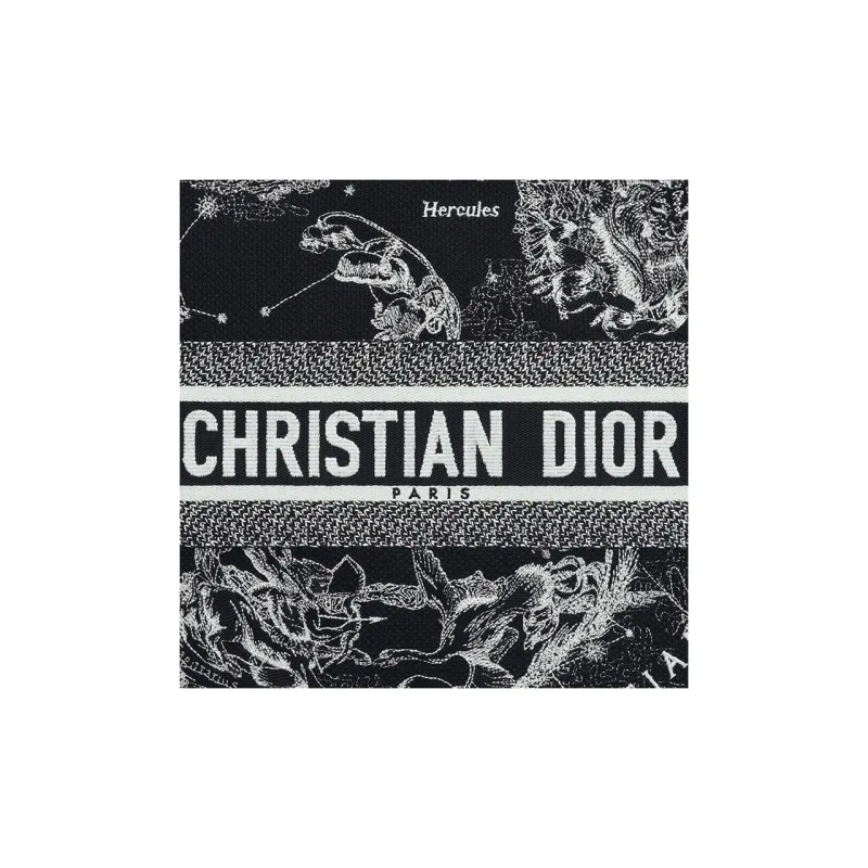DIOR BookTote Embroidery Tote Bag, Shopping Bag, Shoulder Bag, Handbag Tubas Women's Black-4