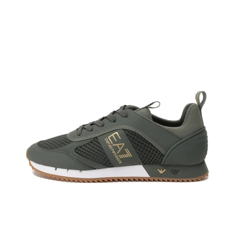 EMPORIO ARMANI EA7 Breathable Low Top Casual Shoes 2.5cm Unisex Green Gold-0