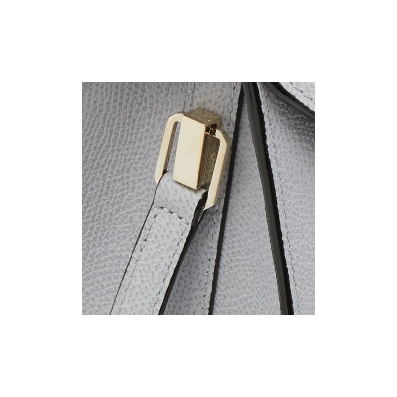Valextra Iside Millepunte Calfskin Shoulder Bag, Crossbody Bag, Handbag Mini Women's Lime Gray-3