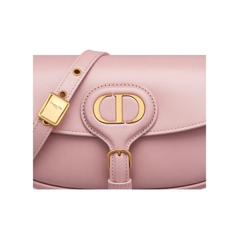 DIOR Bobby Smooth Cow Leather Shoulder Bag, Crossbody Bag Women's Vintage Pink-5
