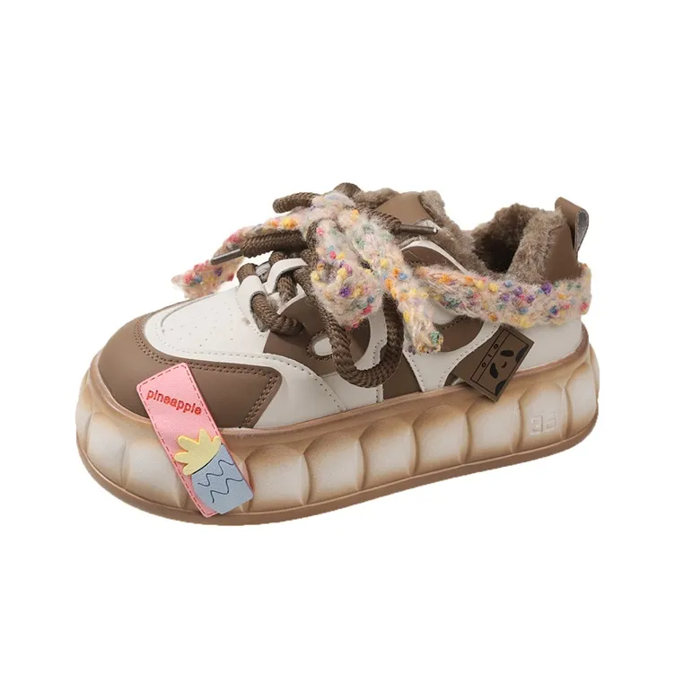 MXGM Puffy Shoes Thermal Low Top Skateboard Shoes Women's-12