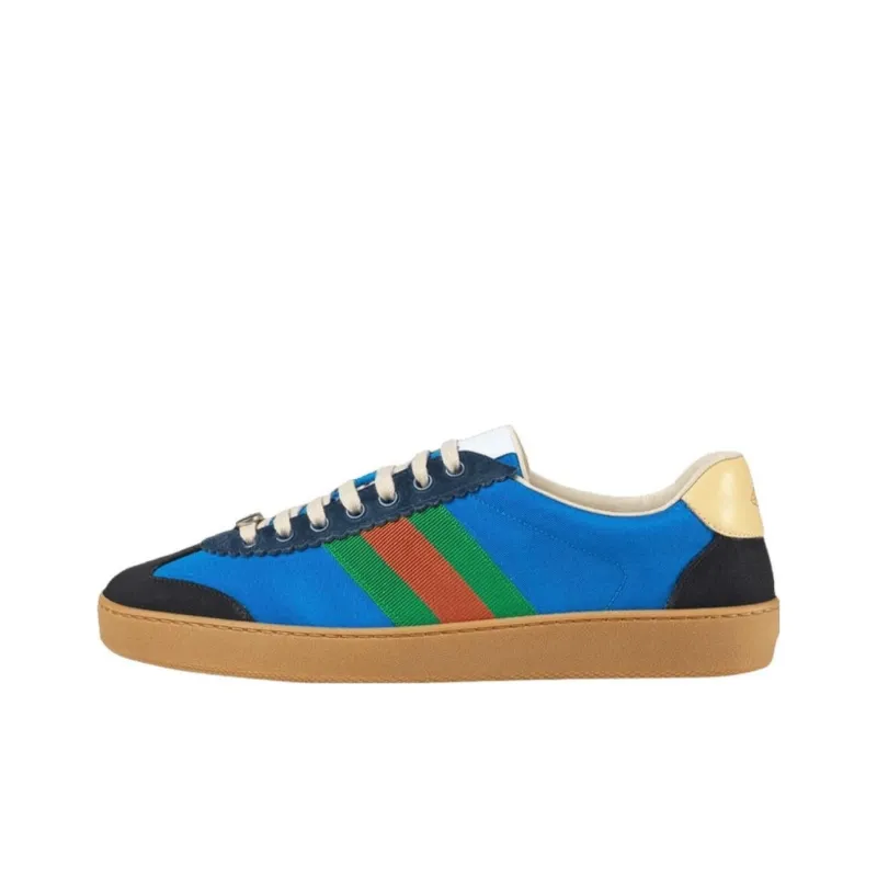 GUCCI G74 Web Low Top Skateboard Shoes Men's Bright Blue-0