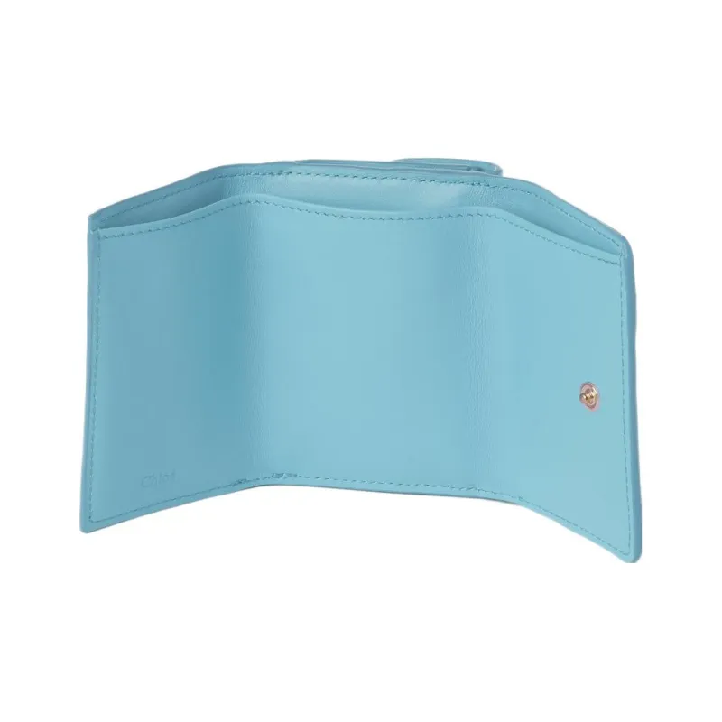Chloe Bright Calfskin Wallet Mini Women's Water Sea-2
