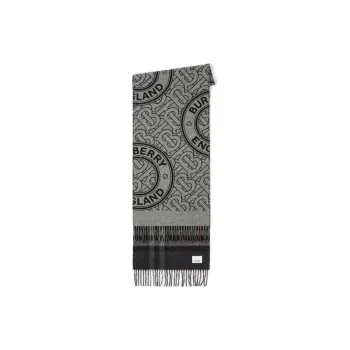 Burberry Knit Scarves Unisex Gray