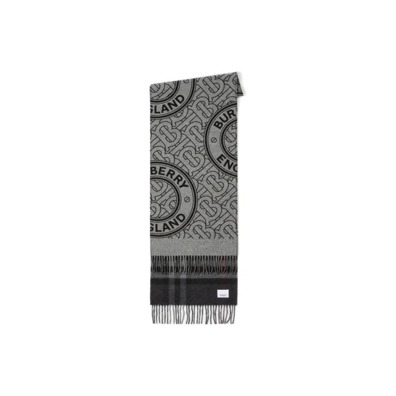 Burberry Knit Scarves Unisex Gray-0