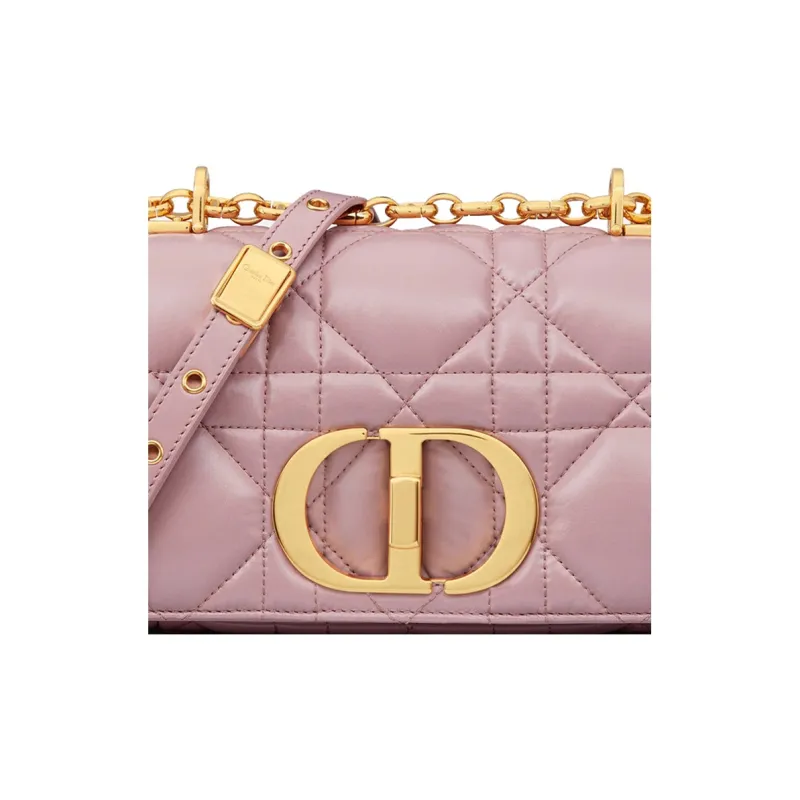 DIOR Caro Cow Leather Shoulder Bag, Crossbody Bag Trumpets Women's Vintage Pink-6