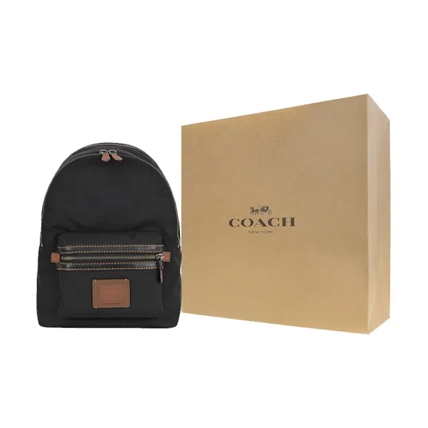 COACH Academy Canvas With Leather Backpack Large Size Men's Black-5