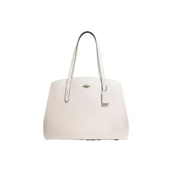 COACH Charlie Pebbled Leather Dome Bag Tote Bag Shopping Bag Handbag Shoulder Bag Women's White