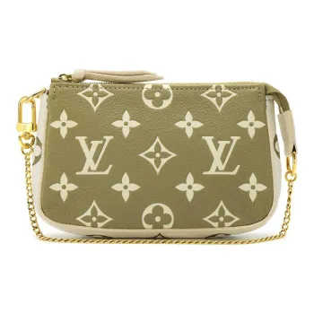 LOUIS VUITTON Mini Pochette Accessoires Khaki Green/Beige/Cream