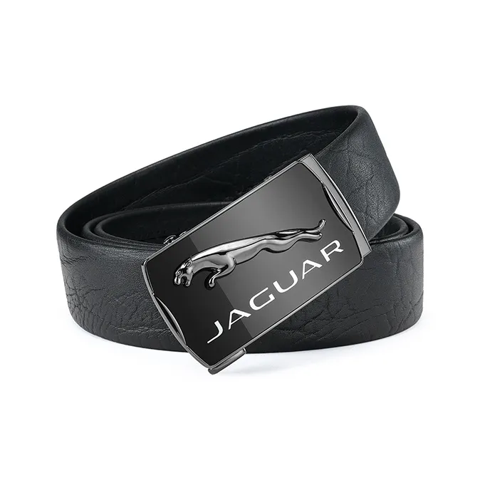 JAGUAR Trendy And Cool Business Automatic Buckle Leather Belts Men's 3.5cm-0