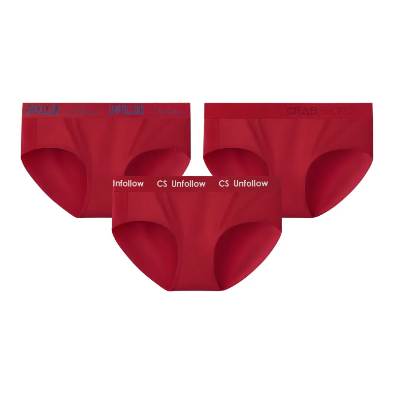 Crabsecret Underpants Unisex 3 Pack Red-4