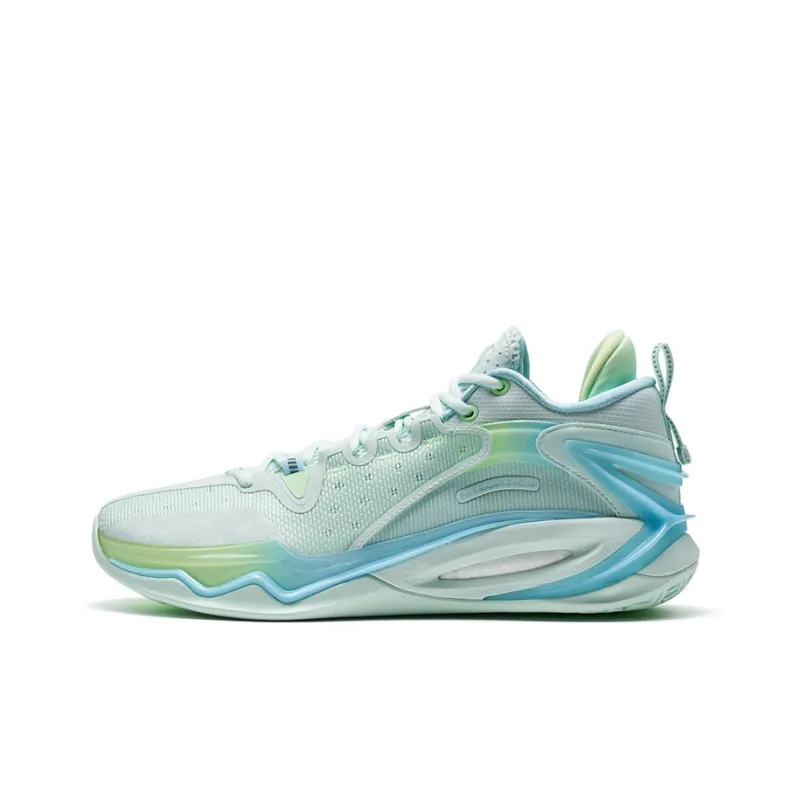 XTEP Light Attack 2nd Generation V3 Slip Resistant Low Top Basketball Shoes Men's Green Blue-0
