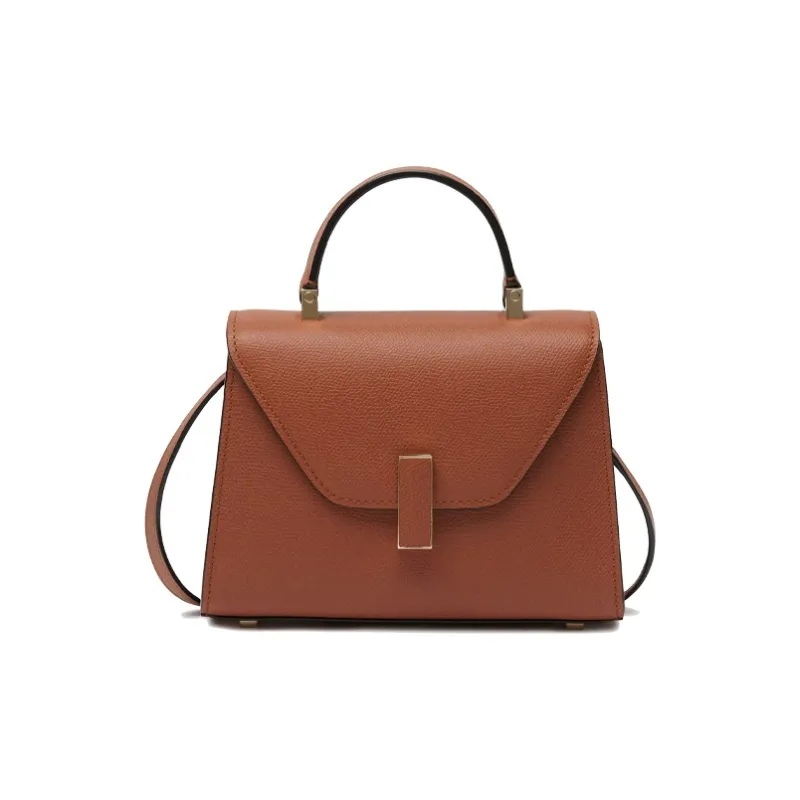 Valextra Iside Millepunte Calfskin Shoulder Bag, Crossbody Bag, Handbag Women's Gold Brown-0