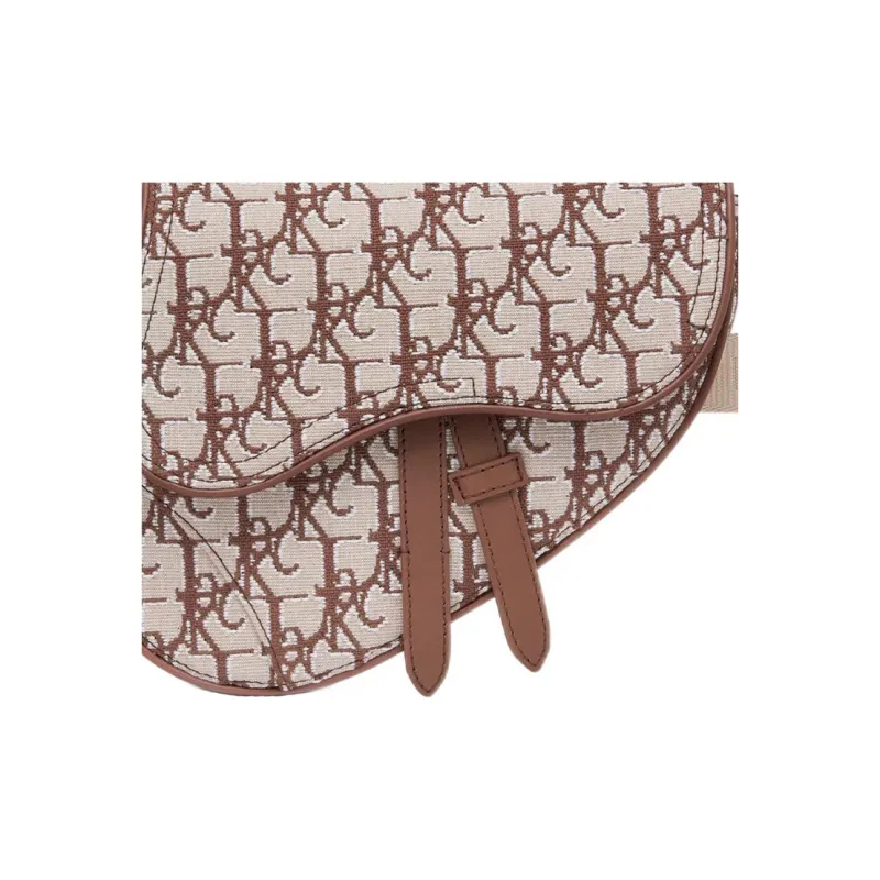 DIOR CACTUS JACK Collaboration Jacquard Fabric Cow Leather Saddle Bag, Crossbody Bag, Shoulder Bag Women's-4