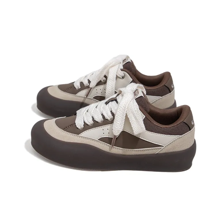 Feiyue Low Top Skateboard Shoes Women's Dark Brown-2