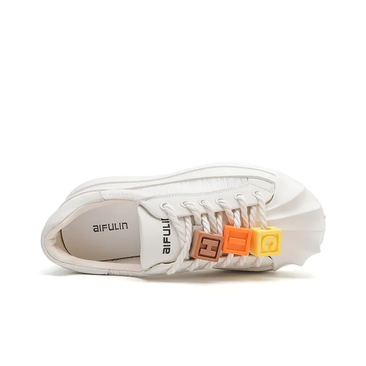 AIFUlIn Evelyn Height Increasing Abrasion Resistant Lightweight Slip Resistant Mid Top Skateboard Shoes Women's-3