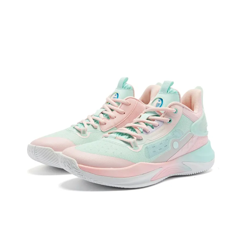 QIAODAN Poisonous Fangs TEAM Anti Slip Wear Resistant Low Top Basketball Shoes Men's Pink-2