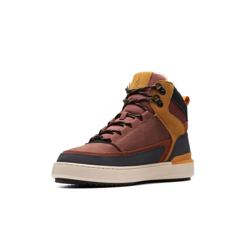 Clarks Cushioning Warm High-Top Skateboard Shoes Men's Tan-1