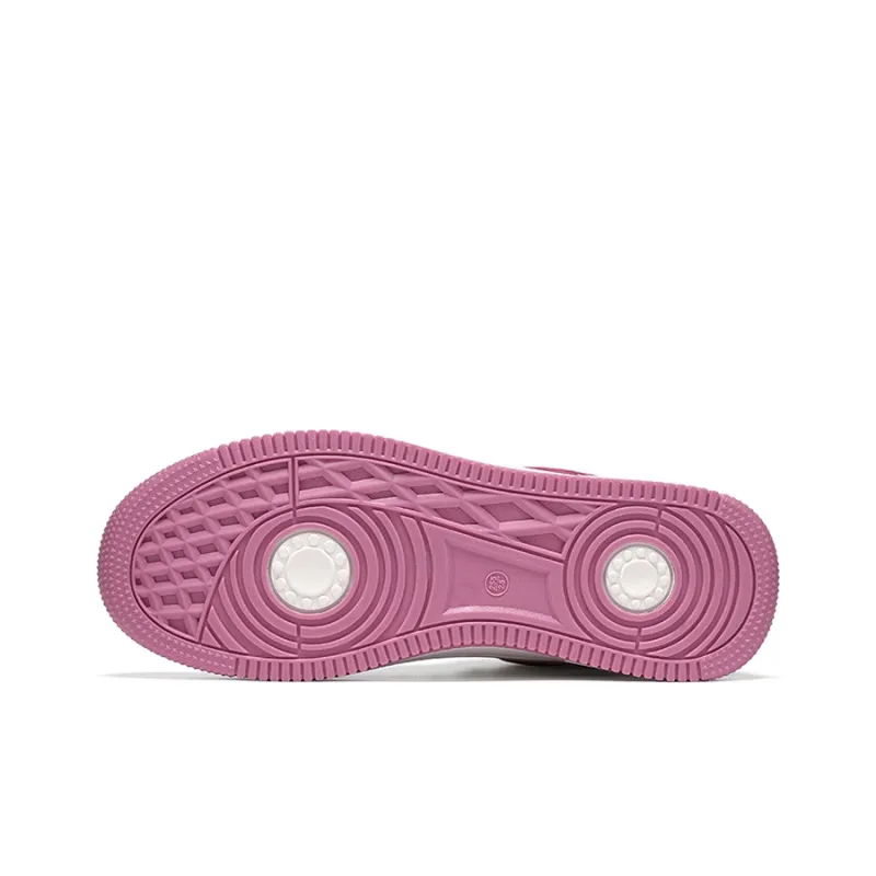 Warrior Mid Top Skateboard Shoes Unisex Beige Pink Black-4