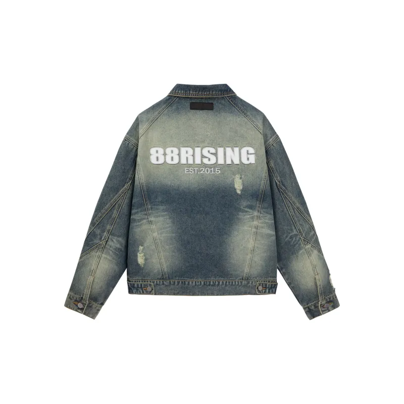88rising Denim Jackets Unisex Washed Blue-2