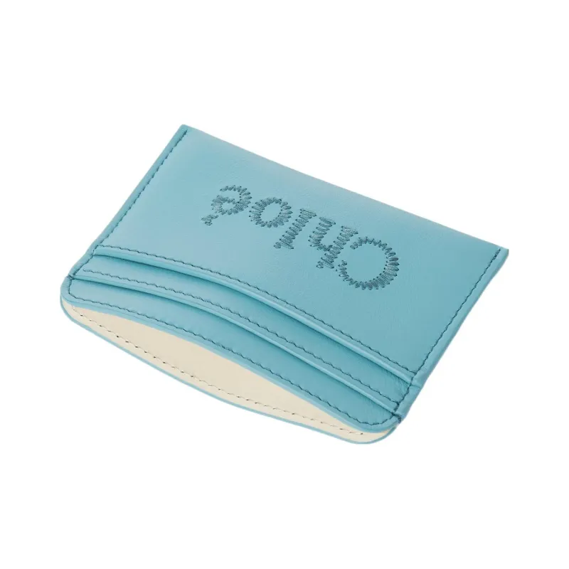 Chloe Bright Calfskin Card Holder Card Holder Women's Aqua Blue-3