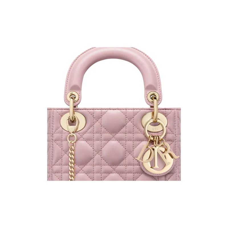 DIOR Lady Dior Sheepskin Dior Bag Shoulder Bag Crossbody Bag Handbag Women's Vintage Pink-5
