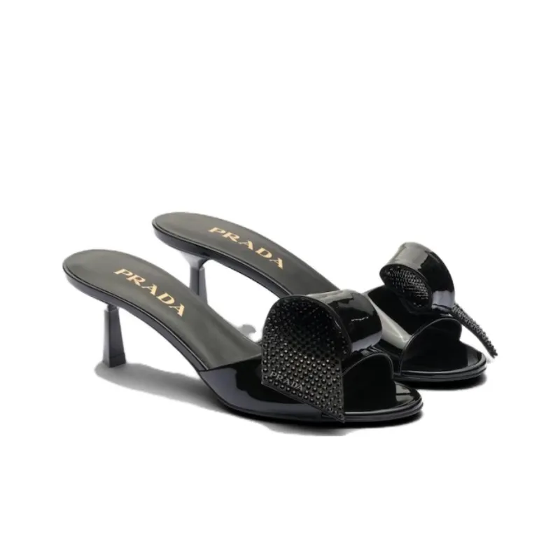 PRADA Slide Slippers 4.5cm Women's Black-2