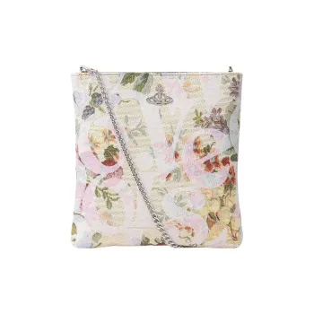 Vivienne Westwood SQUIRE Polyester-Cotton Blend Crossbody Bag Shoulder Bag Women's Beige Multicolor