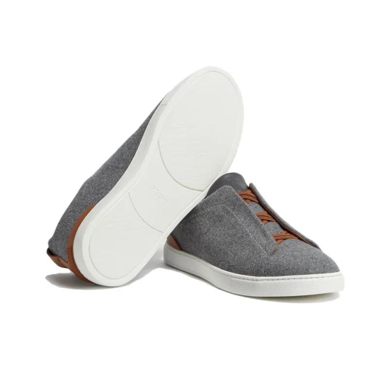 Zegna Triple Stitch Slip-on Sneakers-4