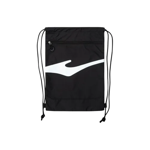 Erke Textile Fabric Drawstring Closure Swim Storage Bag Regular Unisex Jet Black