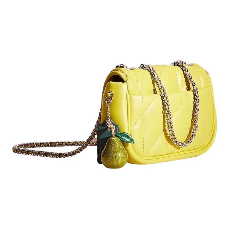 COACH Pillow Nappa Leather Pillow Bag Crossbody Bag Shoulder Bag Women's Silver Multicolor Orange Yellow-1